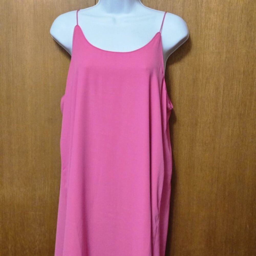 Francesca's Alya NWT Pink Layered Spaghetti Strap Mini Shift Dress Medium NEW